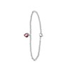Gerecycled stalen armband bol/hart licht roze kristal (1056350)