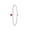 Gerecycled stalen armband bol/hart roze kristal (1056351)