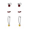 Zilverkleurig bijoux oorbellen met kleur steentjes (1056359)