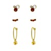 Goudkleurige bijoux oorbellen met kleur steentjes (1056360)