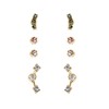 Goudkleurige bijoux oorbellen met kleur steentjes (1056371)