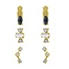 Goudkleurige bijoux oorbellen met kleur steentjes (1056377)