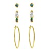 Goudkleurige bijoux oorbellen met kleur steentjes (1056379)