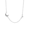 Silberfarbene Byoux Halskette mit Mond und Stern (1056390)