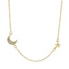 Goldfarbene Bijoux-Halskette mit Mond und Stern (1056391)