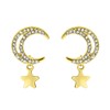 Goudkleurige bijoux oorbellen maan en ster (1056393)