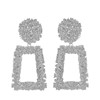 Zilverkleurig byoux statment oorbellen rechthoek (1056439)