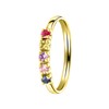 14 karaat geelgouden ring 5 multicolor zirkonia's (1056491)