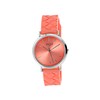 Regal horloge met koraal kleurige rubberen band (1056650)