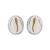 Zilverkleurige bijoux oorbellen met schelp (1056733)
