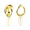Goudkleurige bijoux oorbellen met parel (1056756)