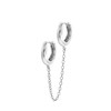 Zilveren oorring dubbel ketting (1059437)