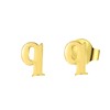 Stalen oorbellen goldplated letter (1059685)