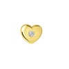 Zilveren goldplated oorknop hart zirkonia (1059993)