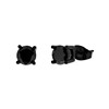 Gerecycleerd stalen oorbellen blackplated met zwarte zirkonia (1060093)