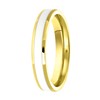 Gerecycled stalen goldplated kinderring met emaille wit (1060277)