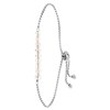 Armband, Edelstahl, mit weißen Perlen (1060750)