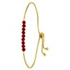 Armband, Edelstahl, vergoldet, mit roten Perlen (1060764)