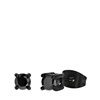 Gerecycled stalen blackplated oorbellen rond met zirkonia 4mm (1061188)