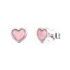 Zilveren kinderoorbellen hart licht roze emaille (1061494)