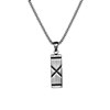 Halskette für Jungen, Edelstahl, mit Plattenanhänger und Kreuz (1062342)