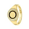 Ring, recyceltes Silber, vergoldet, Scheibe, Zirkonia (1062469)