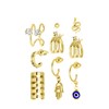 Goudkleurige bijoux oorbellen set met earcuffs (1063103)