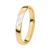 14K bicolor gouden trouwring diamant 3mm Jasmijn (1063614)