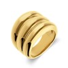 Stalen goldplated ring met ribbels (1071274)