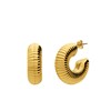 Stalen goldplated oorbellen met ribbels (1071278)