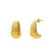 Stalen goldplated oorbellen chunky twist (1071286)