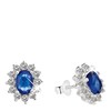 Zilveren oorbellen met blauwe steen en zirkonia (1044483)