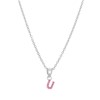 Silberne Kinder-Halskette Initialen mit rosa Kristall (1044523)