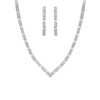 Silberfarbenes Bijoux-Schmuckset mit Steinchen (1058063)