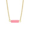 Pink Opal stalen 14 karaat goldplated ketting (1061561)