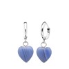 Stalen oorbellen met hart blauwe agaat (1065415)