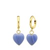Stalen goldplated oorbellen met hart blauwe agaat (1065416)