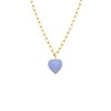Stalen goldplated ketting met hart blauwe agaat (1065426)