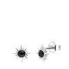Zilveren oorknoppen zon zirkonia zwart (1065574)