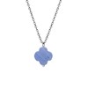 Halskette aus Edelstahl mit Lace-Achat-Anhänger in Blau (1066723)