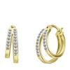 Doppelte, goldplattierte Ohrringe aus Silber mit Zirkonia (1068320)