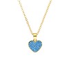 Halskette aus Edelstahl, vergoldet, Herz mit Kristall, Türkisblau (1069770)