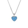 Halskette aus Edelstahl, Herz mit Kristall, Türkisblau (1069771)