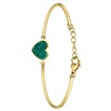 Stalen goldplated armband hart met kristal emerald (1069786)
