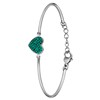 Armband aus Edelstahl, Herz mit Kristall, Smaragdgrün (1069787)