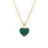 Halskette aus Edelstahl, vergoldet, Herz mit Kristall, Smaragdgrün (1069788)