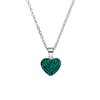 Halskette aus Edelstahl, Herz mit Kristall, Smaragdgrün (1069789)