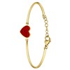 Armband aus Edelstahl, vergoldet, Herz mit Kristall, Roter Samt (1069807)
