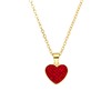 Halskette aus Edelstahl, vergoldet, Herz mit Kristall, Roter Samt (1069809)
