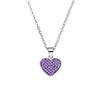 Stalen ketting hart met kristal violet (1069822)